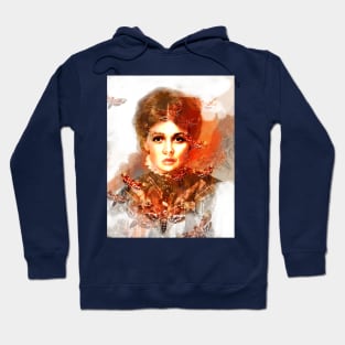 Mr. Ash's Studio enigmatic beautiful woman with scarlet hawkmoths deathshead moths Hoodie